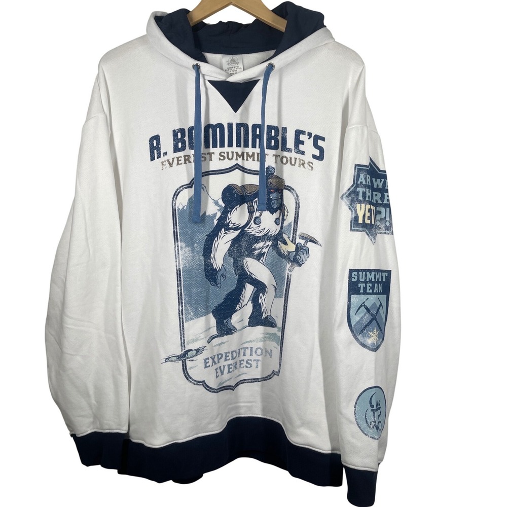 Disney Parks Expedition Everest Abominable Snowman Hoodie White Mens Large L